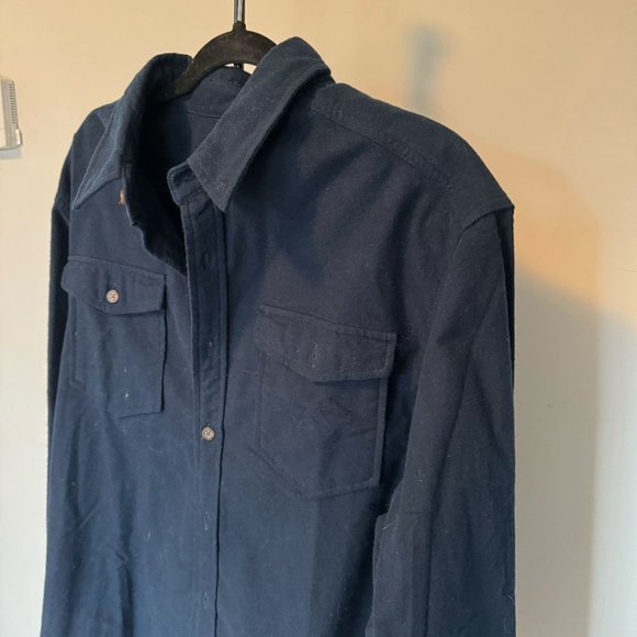 Eddie Bauer Navy Cotton Button Down Shirt - Size XL - Picture 3 of 6